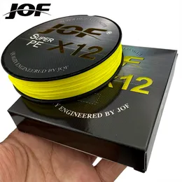 Braid Line JOF 12 Strands Braid PE Fishing Line 300m 500m 100m Stark nötningsbeständighet Multifilament Fishing Line 230807