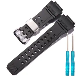 حزام راتنجات مشاهدة نطاقات مناسبة لـ Caiso Gshock GW9300 GW9400 Master Mens Sports Watchband Bracelet حلقة مشبك الفولاذ المقاوم للصدأ الأسود 230807