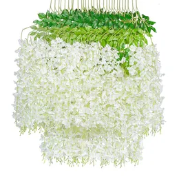 Dekorativa blommor kransar Artificial Fake Wisteria Vine Rattan Hanging Garland Silk Flowers String Home Party Wedding Decor 230808