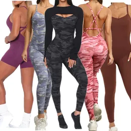 Yoga Outfits 2023 Pad Sport Anzug Weibliche Geformte Set Trainingsanzug Ensemble Sportswear Overall Workout Gym Tragen Lauf Kleidung Fitness 230316