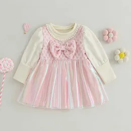 Girl's Dresses Ma baby gaun bayi perempuan baru lahir gaun lengan kain Tule Tutu pesta ulang untuk anak perempuan D05