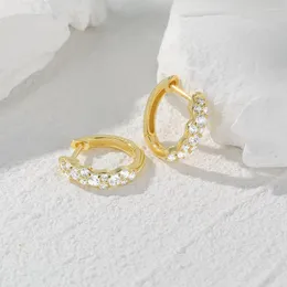 Çember küpeler boako brincos para olarak Mulheres 925 STERLING Gümüş Kadınlar Mikro Kiri 5A Kristal Kulak Toka Küpe Bijoux Femme