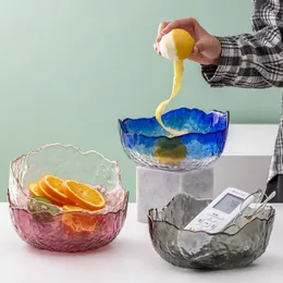Bowls Nordic Style Glass Bowl Ins Kitchen Storage Organization Fruit Snack Container Desktop Sundries Barrel Household Dinnerware
