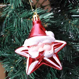 Weihnachtsbaumschmuck, fünfzackiger Stern, Weihnachtsmann, Kunststoff, Weihnachtsbaum, hängende Dekoration, Süßigkeiten-Stil, wiederverwendbar, für Weihnachten, Heimdekoration, L230620