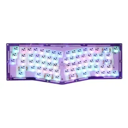 Epomaker Alice QMK/VIA Gasket-mounted Hot-swappable Acrylic Wired Mechanical Keyboard DIY Kit with South-facing LEDs Underglows HKD230808