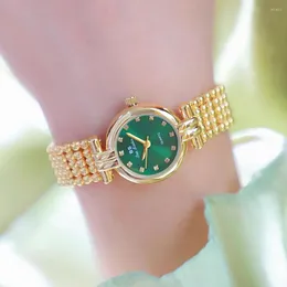 Relógios de pulso 2023 com mostrador pequeno pulseira de ouro feminino frete grátis ultra fino à prova d'água pulso feminino