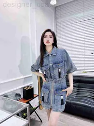 Women's Two Piece Pants designer Home P 23 Summer New Fashion Cool Individuality Workwear Loose Jean jacket+Denim Skirt Set XSZ0