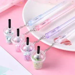 PCS Kawaii Mini Bubble Tea Bottle Pendant Gel Actured School School School Highter