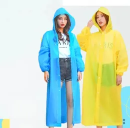 Återanvändbar EVA Huven Rain Coat Unisex Waterproof Poncho Long Windproof Poncho Outdoor Vandring Camping Transparent Raincoats Fashion Portable Rainwear SN6248