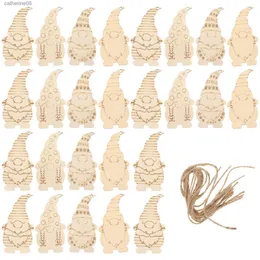 Gnome de Noël en bois Ornements en bois Inachevé Suspendu Pendentif Découpes Tranches Arbre Elfe Formes Artisanat Gnomes Décor Ornement L230621