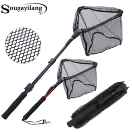 Fishing Accessories Sougayilang 7095112cm Retractable Fishing Net Telescoping Foldable Landing Net Pole Folding Landing Net for Fly Fishing 230807