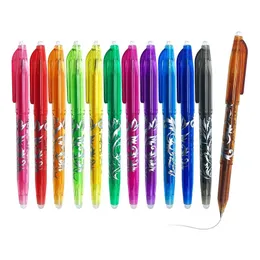 Gelpennor Erasable Gel Pennor - 12st värme Radera pennor för tyg 0,5 mm fin Point Rolling Ball Pen för barnstudenter Vuxna 230807