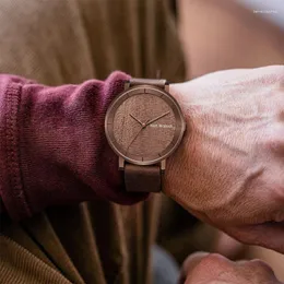 Wristwatches EOEO Retro Luxury Quartz Watch Wooden Business Men's Watches Waterproof Mechanical Male Gift Box Leather Strap