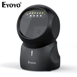 Scanner Eyoyo 2D QR Screen Scanning Platform Scanner con lettore di codici a barre desktop 1D vivavoce omnidirezionale a rilevamento automatico per POS Mall 230808