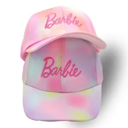 Big Girls Rainbow Barbie Ball Hat Old Kids Letter Brodery Sunscreen Baseball Caps Visor Children Outdoor Sports Casual Hat Z3416