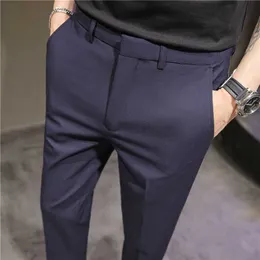 2022 British Style Summer Thin Business Dress Suit Pants Men Clothing Slim Fit Casual Office Trousers Formal Plus Size 28-38