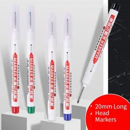 Painting Pens 6PcsSet White Large Capacity Long Head Markers Pen Bathroom Woodworking Decoration Multipurpose Deep Hole Marker Black 230807