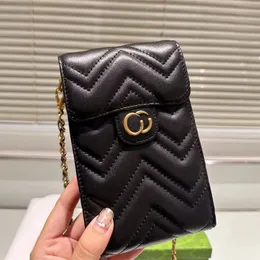 2023 mini telefonpåsar designer väska crossbody axel kedja påse lyx smartphone cross body mode kvinna män läder guld bokstäver 5A