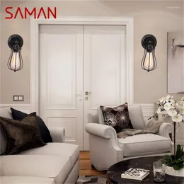 Lampada da parete SAMAN Classica Applique Light Retro Loft LED per la decorazione del corridoio di casa