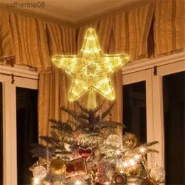 Christmas Tree Star Topper LED Light Up Lamp Ornament Christmas Decorations For Home Navidad Natal Noel New Year Party Decor L230621