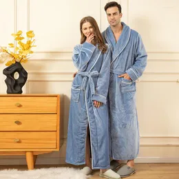Kvinnors sömnkläder Autumn Winter Long Nightgown Robe Warmth Par Pyjamas Plus Size Sleep Top Flanell Bathrobe Keep Warm