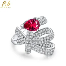 ウェディングリングPabang Fine Jewelry 925 Sterling Silver Resizable Diamond Ring Ruby Gemは、女性のギフト230808のために作成されました