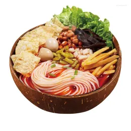 Bowls Coconut Shell Wooden Smoothie For Salad And Bowl Breakfast Decoration