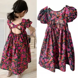 Girl s Dresses Girl Dreses Princess Fairy Floral Backless Casual Sundress Holiday Beach Party Wedding Dress Children Summer Clothing Style 230808