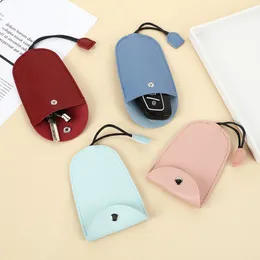 Solid Color Key Bag Cover Key Organizer Wallet Pu Leather Key Bag Key Protector Car Key Holder Household Lock Universal Bags