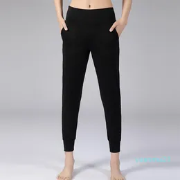 Naked Feel Loose Fit Sport Yoga Pants Workout Joggers Women Elastic Workout Gym Leggings With Two Side Pocket 321
