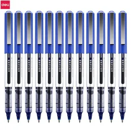 Gel Pens Deli Rollerball 12 Pack Blue Black Liquid Ink Ballpoint 05 مم كرة رولج رولز لكتابة الرسم 230807