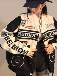 Jaquetas femininas Y2K removíveis jaquetas de motocicleta femininas vintage americanas oversize casacos femininos Harajuku Racing outwears senhoras Abrigo Mujer 230807