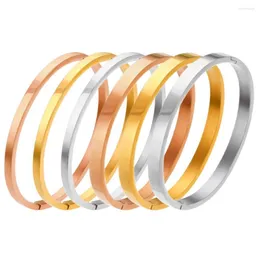 Bangle Stainless Steel Bangles For Women And Men Fashionable Simple Couple Bracelets Shiny Finish Drop Inoxydable