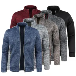 Giacche da donna Autunno Inverno Giacca da uomo Cappotto Colletto alla coreana Giacche con cerniera Uomo Giacca in pile sottile Cardigan spesso Maglione lavorato a maglia caldo Abbigliamento uomo 230807