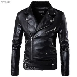 2022 neue Motorrad Pilot Leder Jacke Mode Marke männer Designer Punk Wind Schrägen Zipper Design männer Leder Jacke Mantel l230520