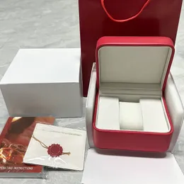 Смотреть коробки корпусы фабрика роскошной оригинальной OMG Red Leather Watch Box с буклетом и сумкой и Can Custom Card AAA Watch Case 230807