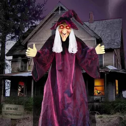 Inne imprezy imprezowe Kontrola głosu Halloween Halloween Wiszący Wiszący Dekorat 210 cm z świecącego funkcją przerażające na zewnątrz trawnik na zewnątrz Haunted House Home 230808