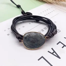 Strand DIY Lovers Handrope Women's Multi-Layer Cord Armband Natural Stone Creative Office Enkla smycken