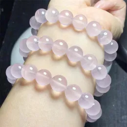 Bangle Natural Rose Quartz Bracelet Gemstone Jewelry Jewelry Crystal Stretch Kids День рождения подарок 1 шт 10 мм