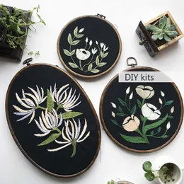 Produtos chineses Gelap DIY Bunga dengan Cross Stitch Needlework Buatan Tangan Lukisan