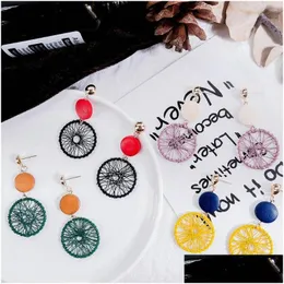 Stud Earrings Dream Catcher Girl Female Korean Personality Versatile Temperament Holiday Ferris Wheel Drop Delivery Jewelry Dhgarden Dh69D