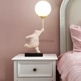 Столовая лампа Bear Moon для детской девочки для мальчика комната милая смола полярное огни