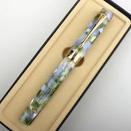 Fountain Pens Jinhao Centennial 100 Fountain Pen 18kgp Złote Plane Pen z żywicą żywicą MIB z konwerterą Biuro Business Pen Pen 230807