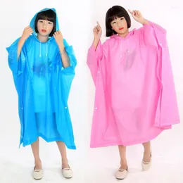 Raincoats 1 PC Rain Poncho Icke-Disposable Travel Gear Coat Outdoor vandringstillbehör barn Regnrock Kids Rainwear Waterproof