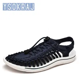 Water Shoes YSOKRAJ Brand High Quality Summer Sandals for Men Women Boys and Girls Breathable Shoes Woven Upper Slip-on Beach Man Sandal 230807