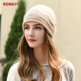 Beanie / Skull Caps Rongyi no inverno feminino 100% cashmere chapéu protetor de ouvido mantém malhas quentes anda de bicicleta e mantém o frio 230807