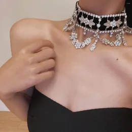 Choker lyxig tung nackkedja mode prom middag tillbehör halsband personlig temperament krage