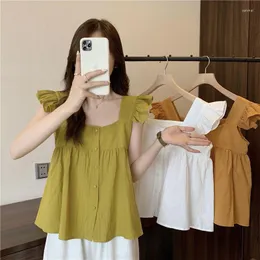 Women's Tanks Vest Loose & Camis Square Neck Cyber Y2k Tops Aesthetic Clothes Clothing Female Summer 2023 Novelties Cute Womens