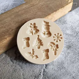 베이킹 곰팡이 오우 케 디 이이 케이크 장식 크리스마스 양말 눈사람 선물 실리콘 곰팡이 주방 도구 시리즈