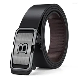 Cinture 2023 Fashion Black Letter Belt Uomo B Fibbia automatica 3,5 cm Largo Pelle Casual Alta qualità Croskin Ceinture Homme